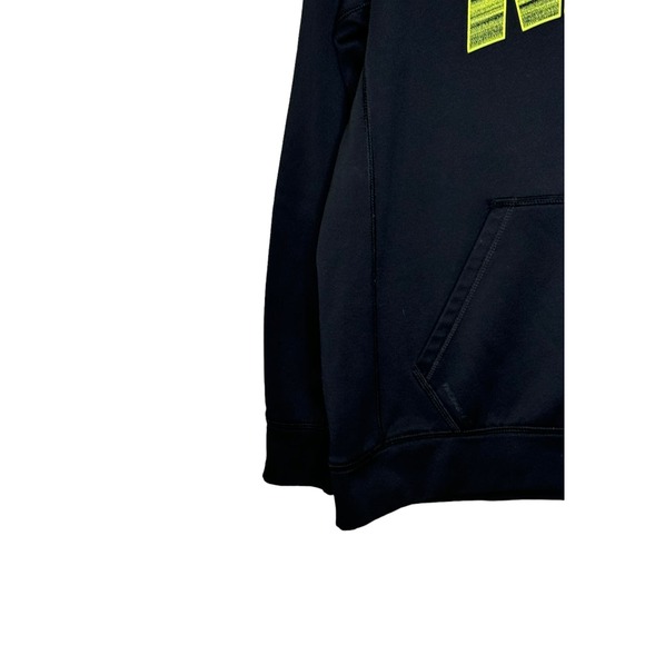 Nike Men Hoodie Sweatshirt Therma Fit Spell Out Logo Pullover Black Size Large - Picture 3 of 10